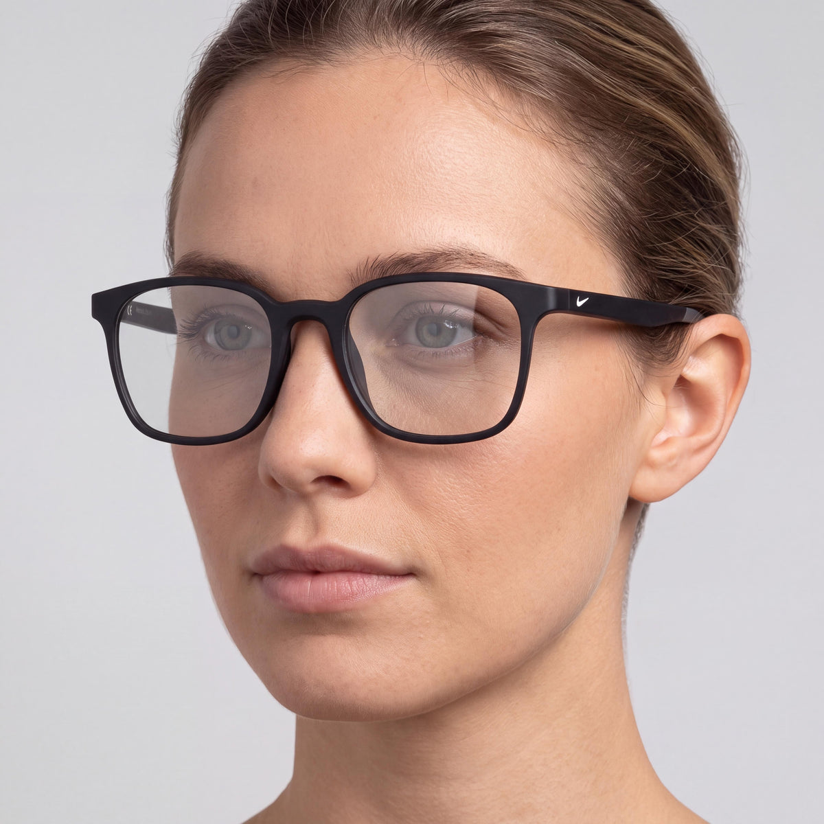 Gafas graduadas Nike 7115 para mujer, montura completa cuadrada de plástico, color negro mate, lentes oscuras no transparentes, 51 mm, Photo 2