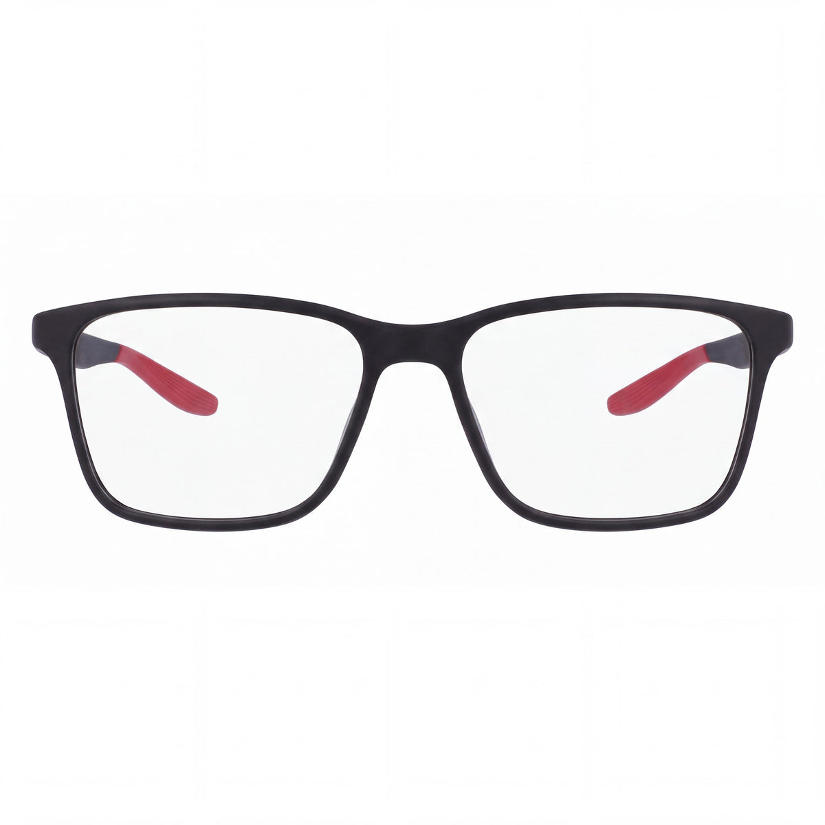 Gafas graduadas rectangulares Nike 7117 N para hombre, negro mate/rojo gimnasio, 54 mm, Photo 2