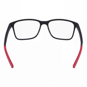 Nike 7117 N Rectangle Eyeglasses Men — side view, Black Plastic temples