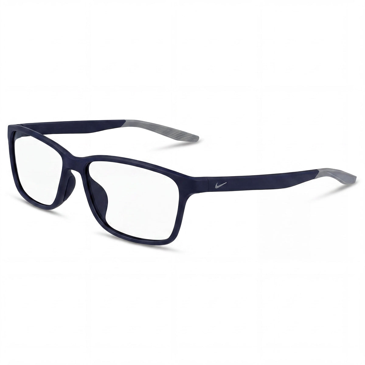 Gafas Nike para hombre 7118 de plástico, montura rectangular en color azul marino mate y gris lobo, lentes granates, 55-14-140 mm, Photo 1
