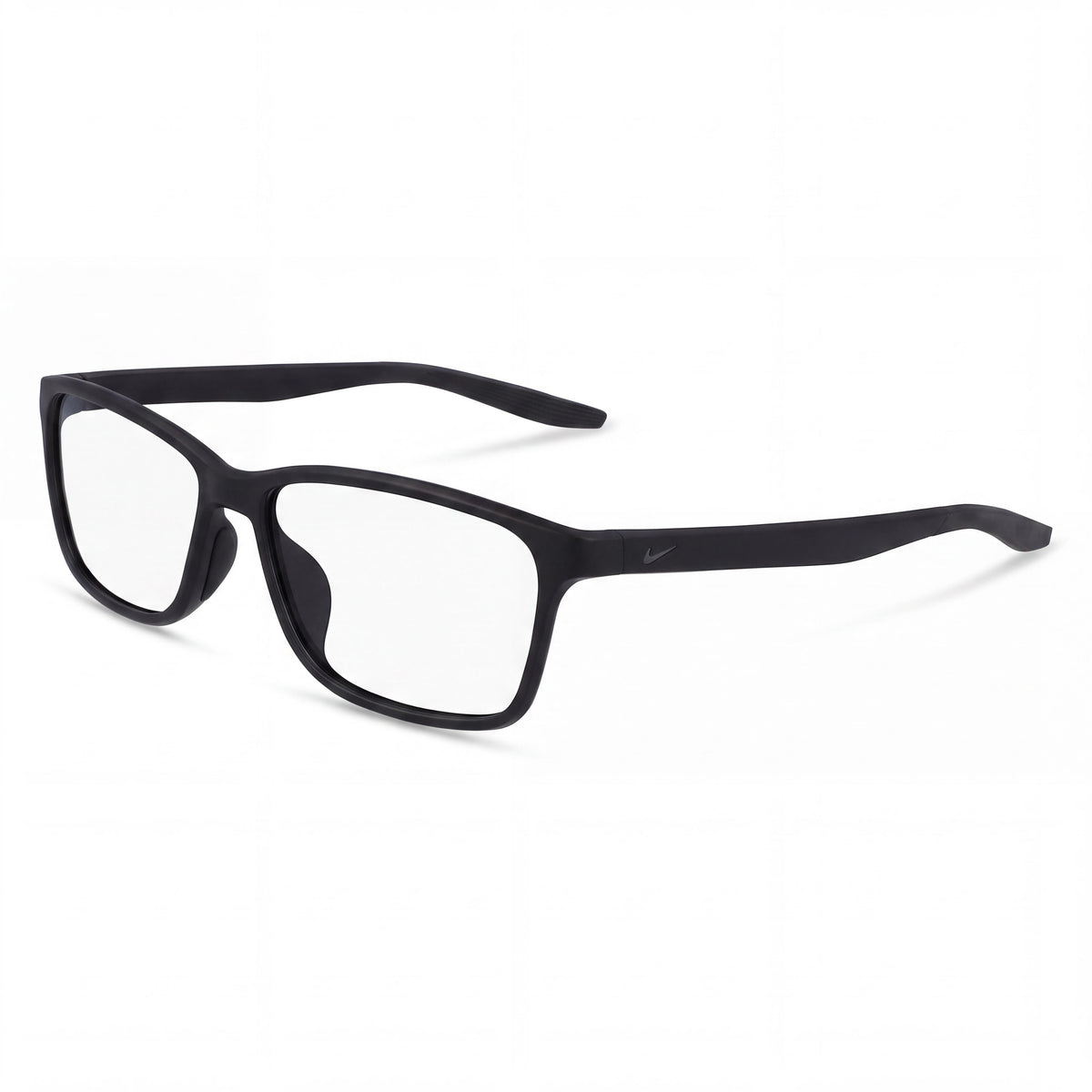 Nike 7118 N Matte Black Rectangle Eyeglasses Unisex, 55mm, Photo 1