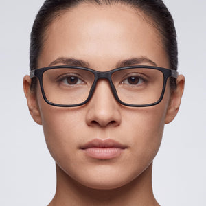 Nike 7118 N Rectangle Eyeglasses for Unisex — interior view, Polycarbonate demo lenses