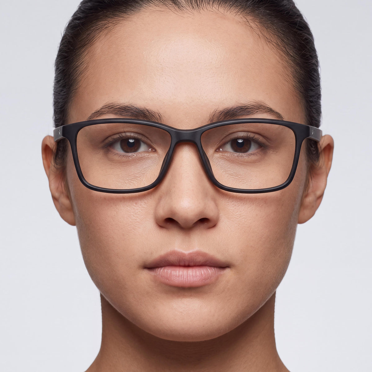 Nike 7118 N Matte Black Rectangle Eyeglasses Unisex, 55mm, Photo 4