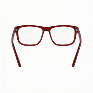 Nike 7163 Rectangle Eyeglasses Unisex — side view, Red Acetate temples
