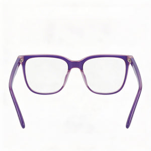 Nike 7166 Square Eyeglasses for Women — interior view, Polycarbonate demo lenses