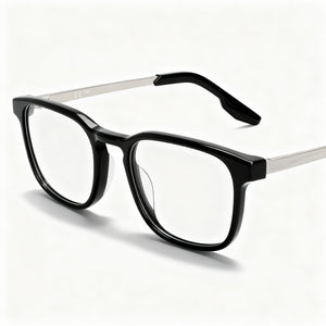 Nike 7171 Black Rectangle Eyeglasses Unisex, Metal frame