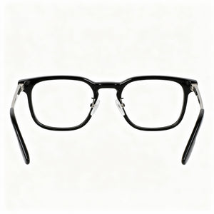 Nike 7171 Rectangle Eyeglasses Unisex — side view, Black Metal temples