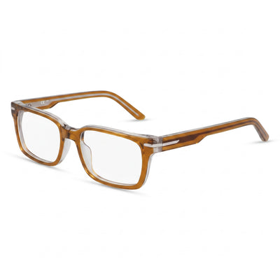 Nike 7174 Amber Smoke Laminate Rectangle Eyeglasses for Men, Metal frame