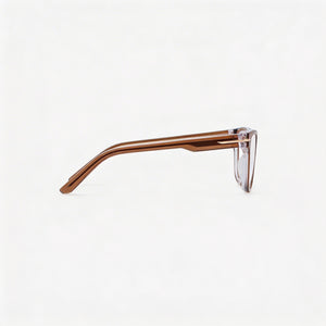 Nike 7176 Rectangle Eyeglasses Women — side view, Brown Acetate temples