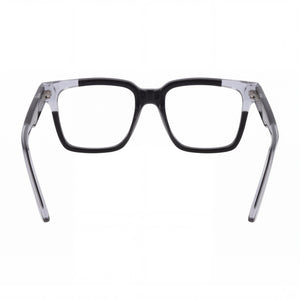 Nike 7178 Rectangle Eyeglasses Unisex — side view, Black/Grey Acetate temples