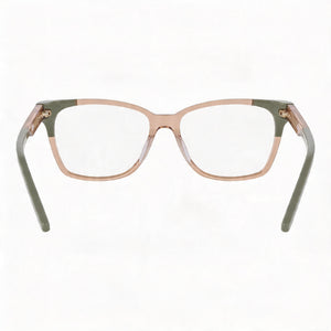 Nike 7179 Square Eyeglasses Women — side view, Beige Metal temples
