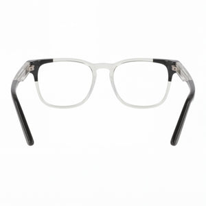 Nike 7180 Square Eyeglasses Women — side view, Gray Acetate temples