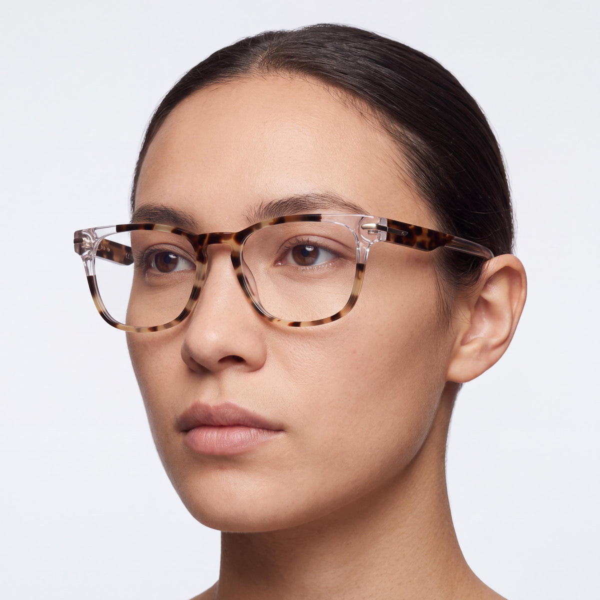 Nike 7180 Khaki Tortoise Square Eyeglasses Unisex, 54mm, Photo 5