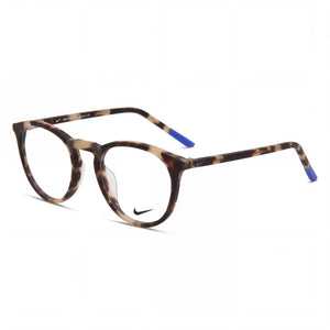 Nike 7251 40692 Havana Round Eyeglasses Unisex, Acetate frame