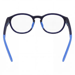 Nike 7274 Round Eyeglasses Unisex — side view, Black Metal temples