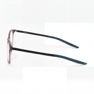 Nike 7280 Round Eyeglasses Unisex — side view, Pink Acetate temples