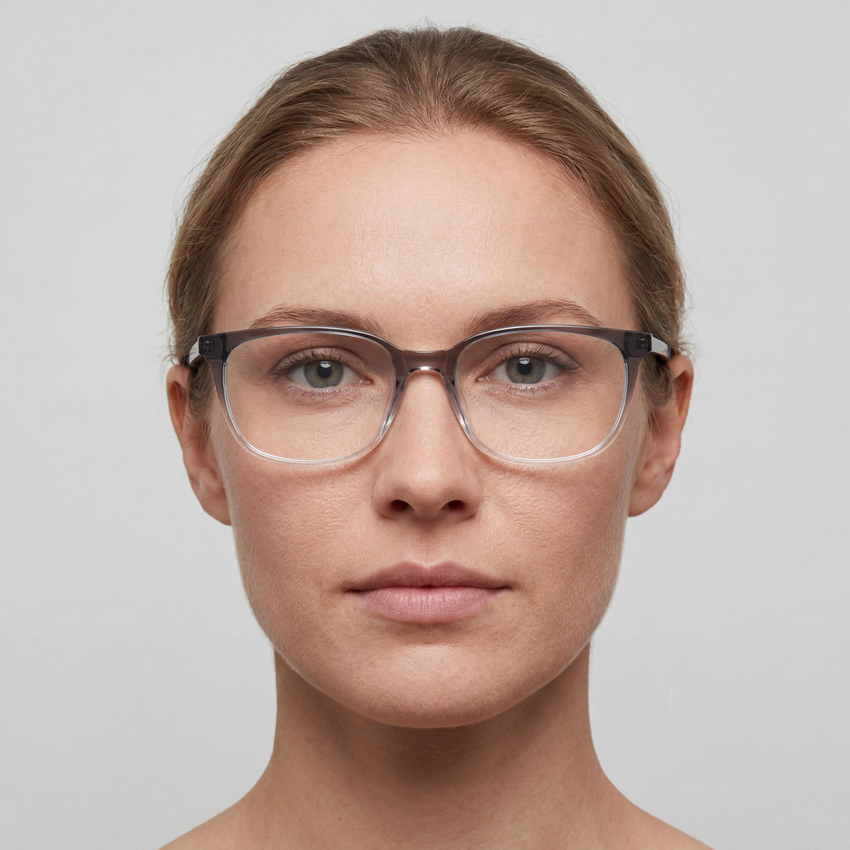 Gafas graduadas rectangulares para mujer Nike 7283, gris oscuro con degradado transparente, 52 mm, Photo 4