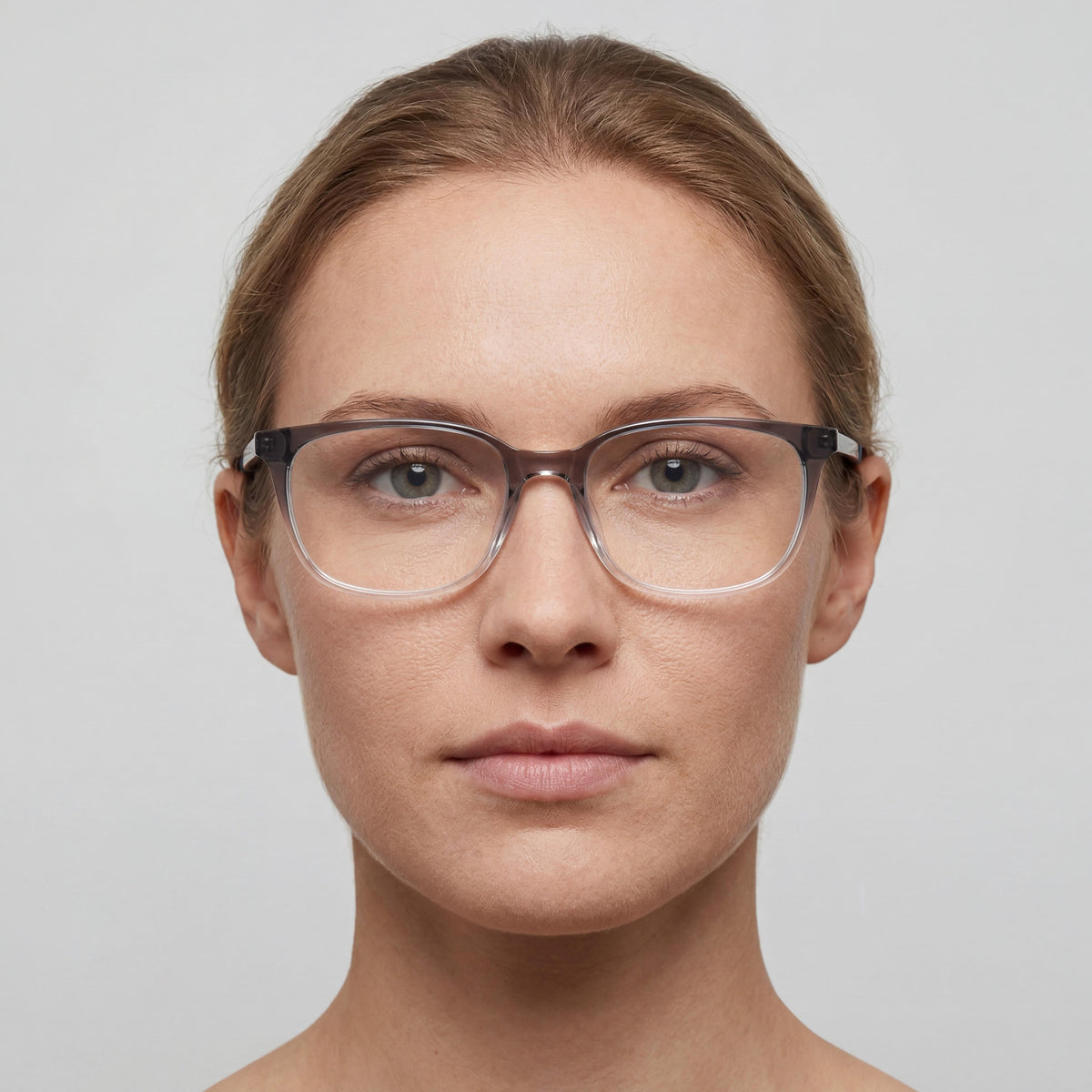 Nike 7283 Dark Grey/Clear Fade Rectangle Eyeglasses for Women, 52mm, Photo 4