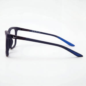 Nike 7290 Rectangle Eyeglasses Unisex — side view, Black Injected temples
