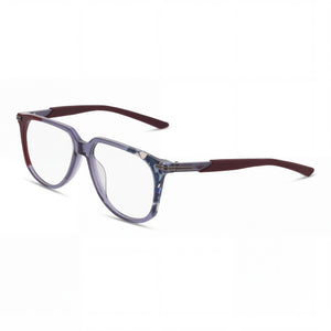 Nike 7309 Blue Burgundy Rectangle Eyeglasses for Men, Acetate frame