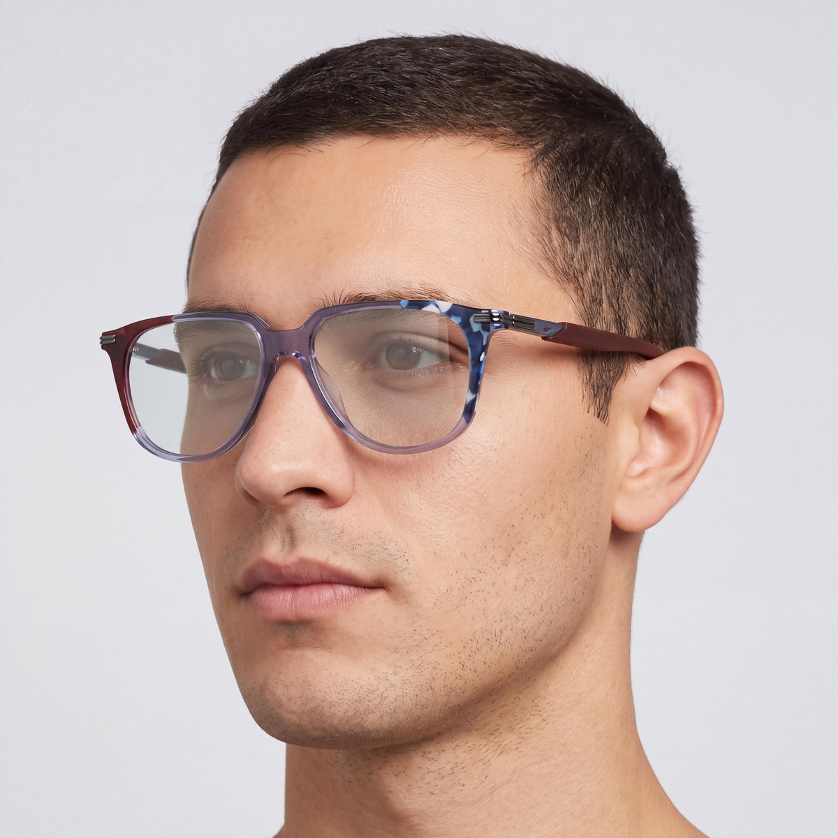 Gafas graduadas clásicas de acetato para hombre Nike 7309 en azul borgoña, lente de 54 mm, puente de 15 mm, varillas de 145 mm, Photo 3