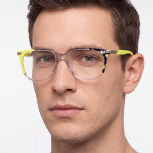 Nike 7309 Square Eyeglasses for Men — interior view, Polycarbonate demo lenses