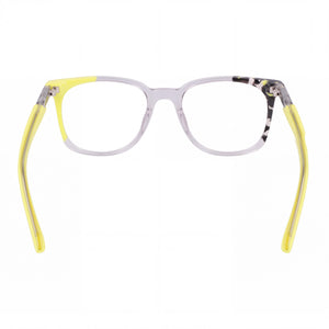 Nike 7310 Rectangle Eyeglasses Men — side view, Yellow Acetate temples