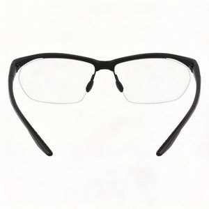 Nike 7401 Shield Eyeglasses Unisex — side view, Black Plastic temples