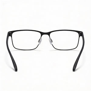Nike 8130 Rectangle Eyeglasses Unisex — side view, Black Plastic temples