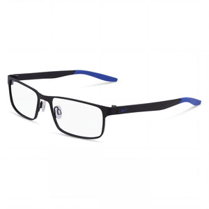 Nike 8131 Black Rectangle Eyeglasses for Men, Acetate frame