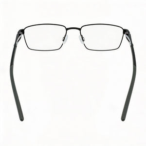 Nike 8140 Rectangle Eyeglasses Unisex — side view, Satin Black Anthracite Metal temples