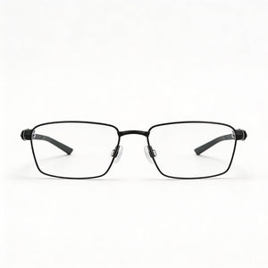 Nike 8140 Rectangle Eyeglasses Unisex — side view, Black Titanium temples