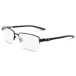 Nike 8141 Black Rectangle Eyeglasses Unisex, Metal frame