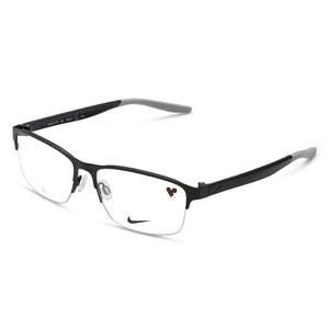 Nike 8153 Black Rectangle Eyeglasses Unisex, Metal frame