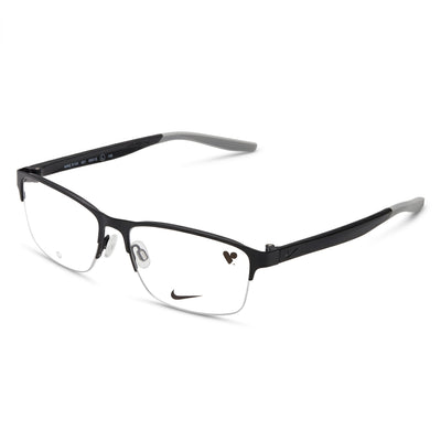 Nike 8153 Black Rectangle Eyeglasses Unisex, Metal frame