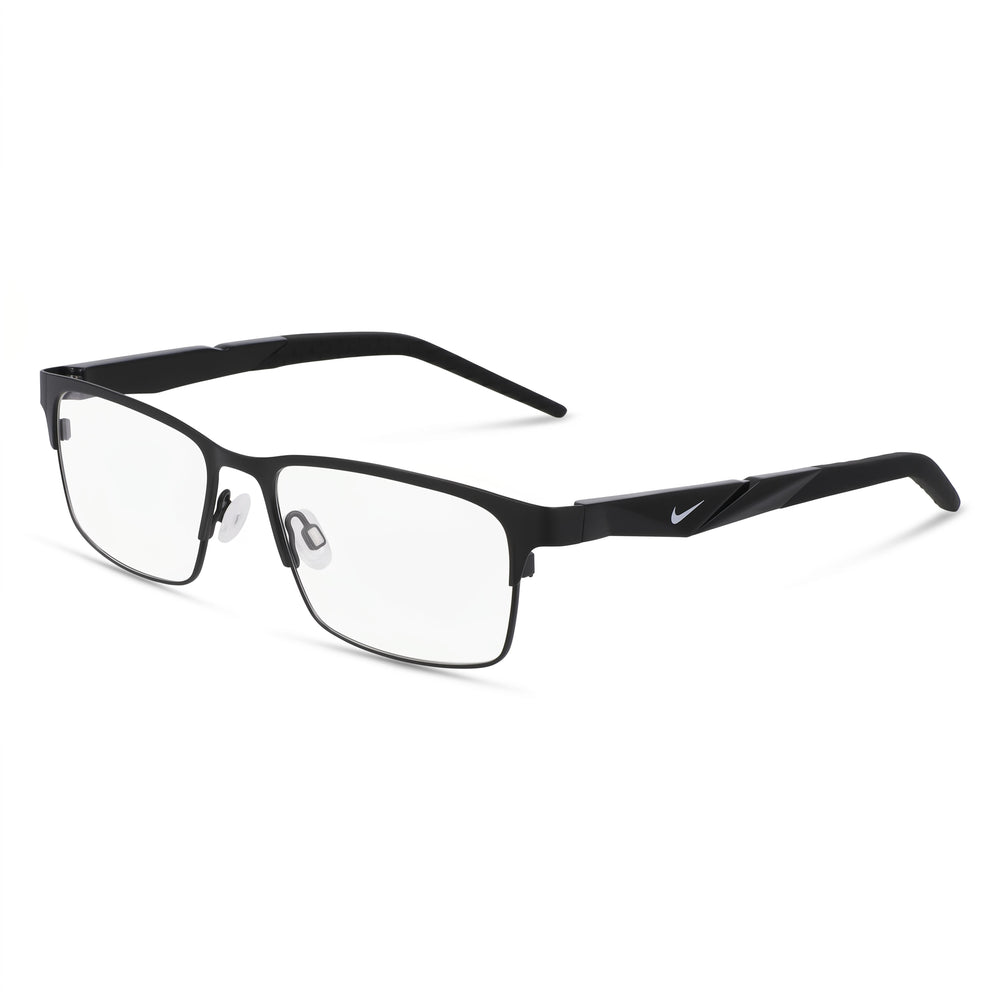 Nike 8154 Black Rectangle Eyeglasses for Women, Metal frame