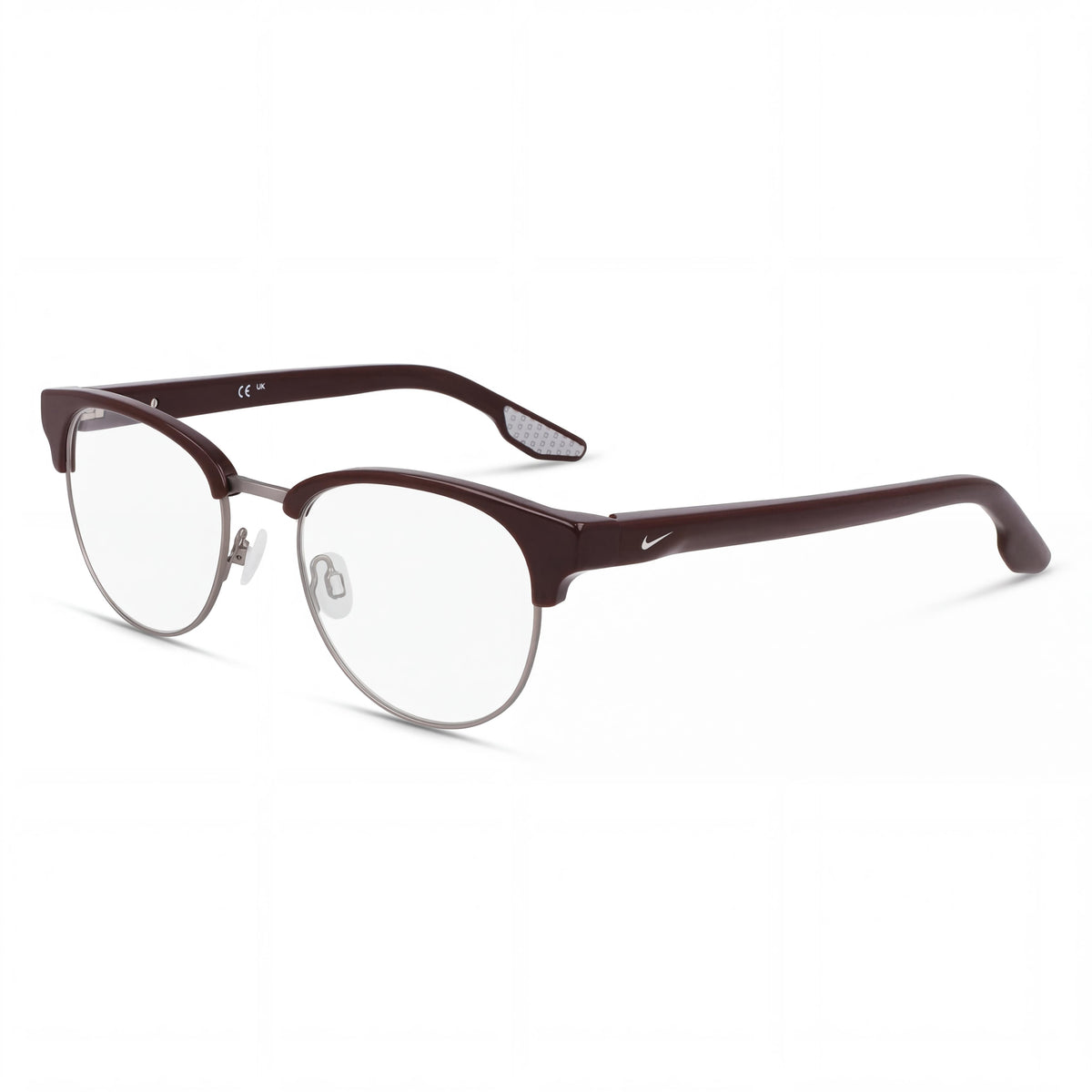 Gafas graduadas redondas Nike 8402 burdeos/plateado para hombre, 50 mm, Photo 1