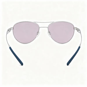 Nike Ace Driver I Aviator Sunglasses Men — side view, Non-Polarized Satin Silver / Course Ink lens