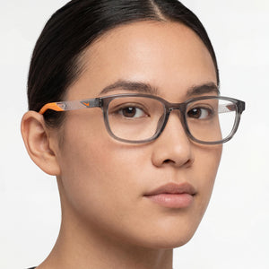 Nike Classic Rectangle Eyeglasses for Unisex — interior view, Polycarbonate demo lenses