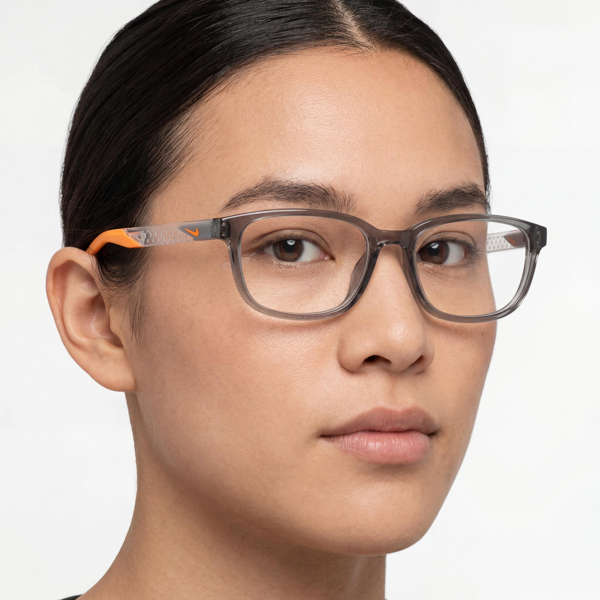 Nike Classic Smoke Gray Rectangle Eyeglasses Unisex, 53mm, Photo 4