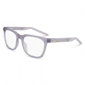 Nike Classic Matte Wolf Gray Rectangle Eyeglasses for Unisex, Iniettato frame
