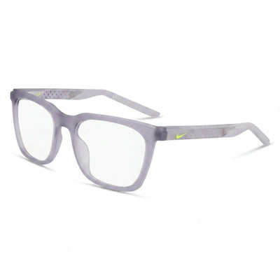 Nike Classic Matte Wolf Gray Rectangle Eyeglasses for Unisex, Iniettato frame