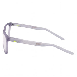 Nike Classic Rectangle Eyeglasses Unisex — side view, Matte Wolf Gray Iniettato temples
