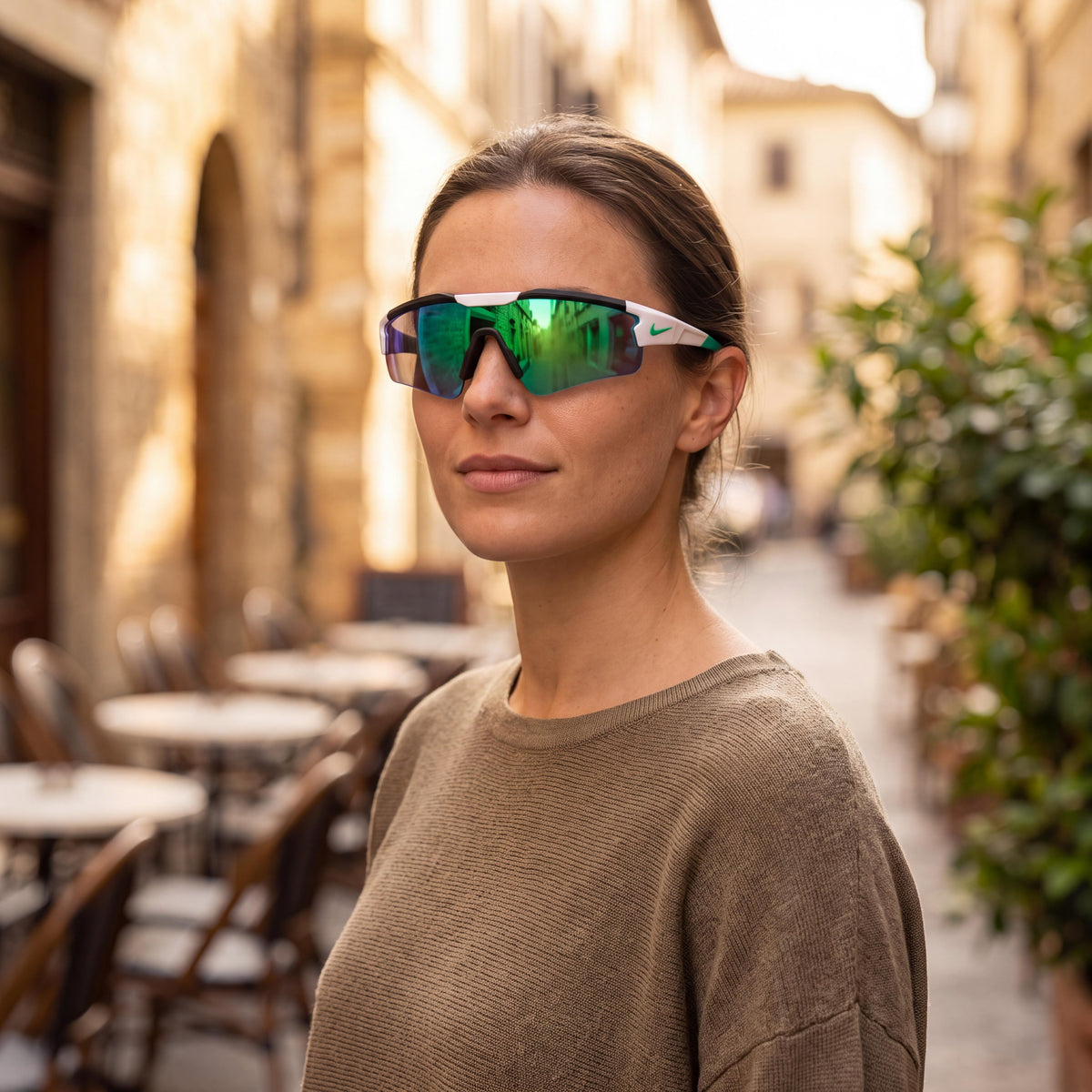 Nike CLOAK EV24005 White Rectangle Sunglasses for Women, 57mm, Photo 5