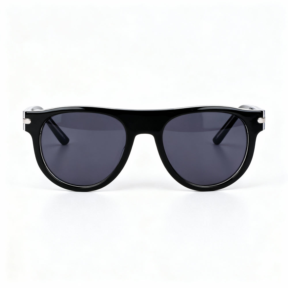 Nike Crescent Iii Ev24019 Aviator Sunglasses Unisex — side view, Black Grey lens