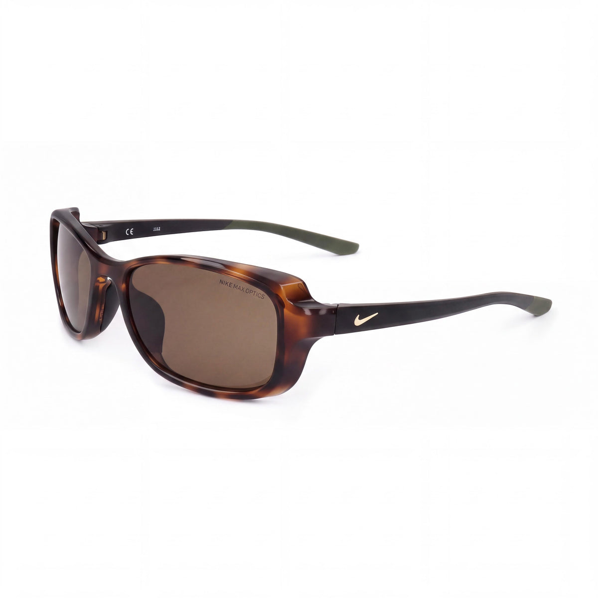 Gafas de sol unisex Nike Breeze Ct8031-220, montura rectangular de acetato color carey suave y dorado, lentes oscuras con protección UV, no polarizadas, 57 mm, Photo 1
