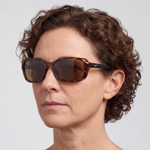 Nike Ct8031-220 Rectangle Sunglasses Unisex — side view, Non-Polarized Dark Brown lens