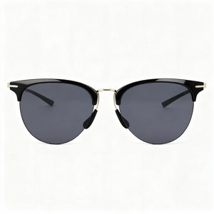 Nike Divot Ev24038 Cat Eye Sunglasses Women — side view, Polarized Black Grey lens