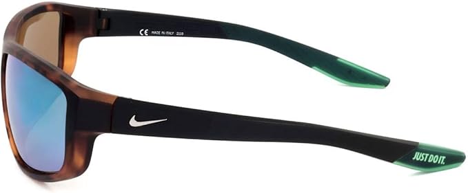 Nike DJ0803 220 Shield Sunglasses Unisex — side view, Mirrored, Non-Polarized Green Mirror lens