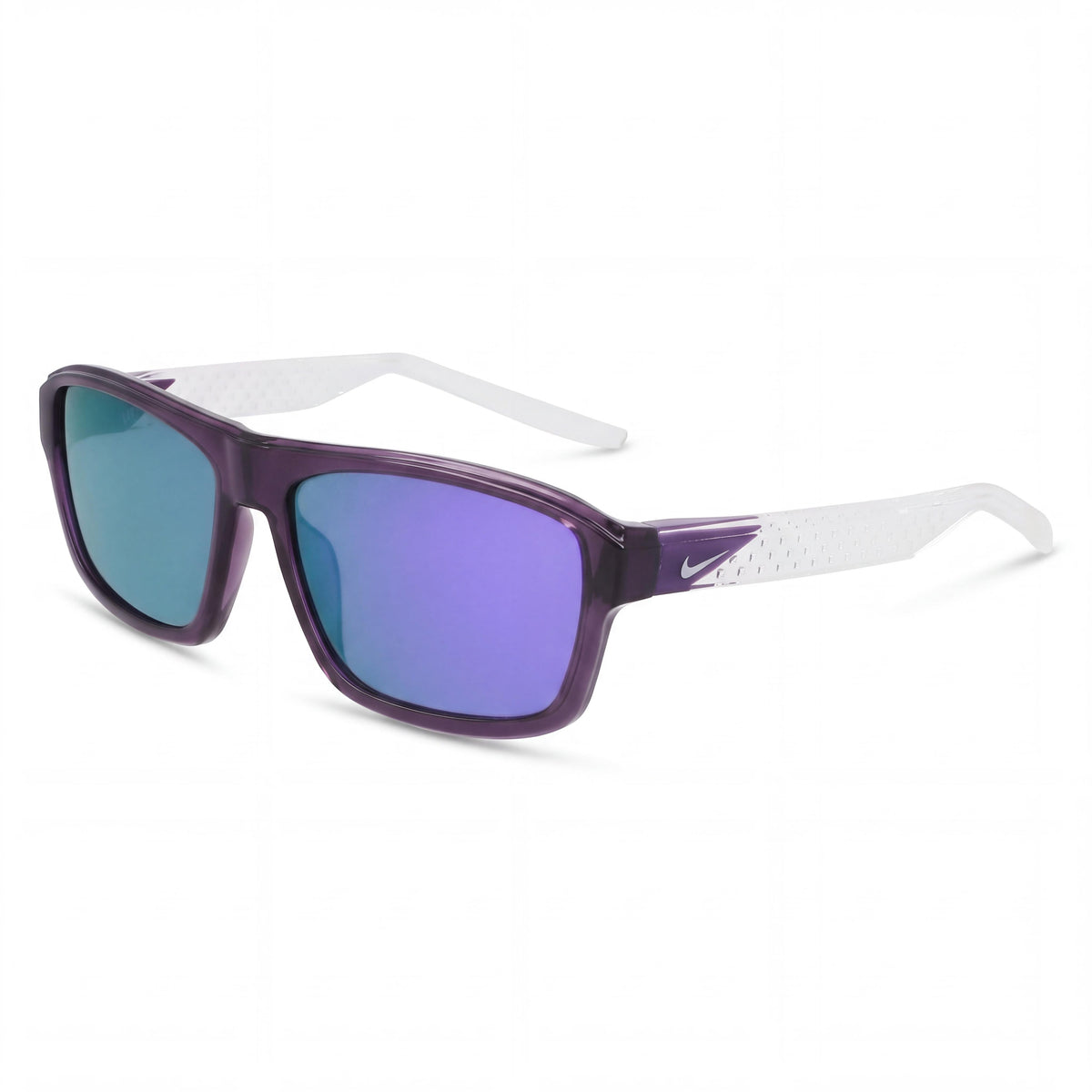 Nike Livefree Tempo Ev24044 Unisex, montura de acetato color morado oscuro con acabado espejo, lentes color gris violeta con espejo y protección UV, 56 mm, Photo 1